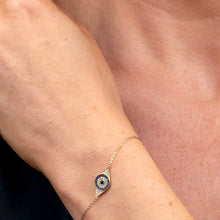 9ct Gold Evil Eye Charm Adjustable Bracelet- BARRETT JEWELLERY