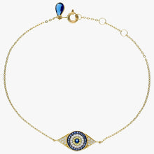 9ct Gold Evil Eye Charm Adjustable Bracelet- BARRETT JEWELLERY