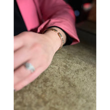 9ct Gold Safety Pin Versace Style Ladies Bangle- BARRETT JEWELLERY