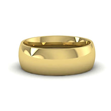 18ct Gold Traditional Court Shaped Wedding Band 7mm- BARRETT JEWELLERY
