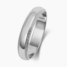 9ct White Gold Traditional Court Shape Wedding Ring 4MM- BARRETT JEWELLERY