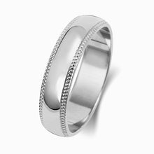 9ct White Gold Traditional Court Wedding Band 5MM- BARRETT JEWELLERY