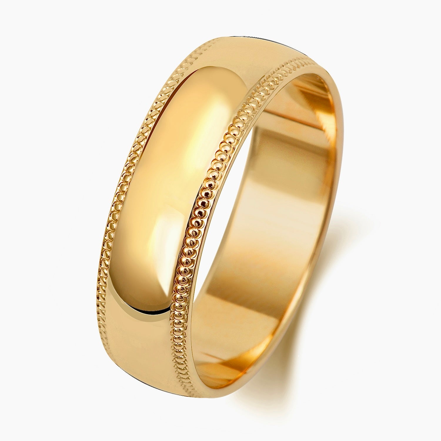 9ct Gold Traditional Court Wedding Band 6MM- BARRETT JEWELLERY