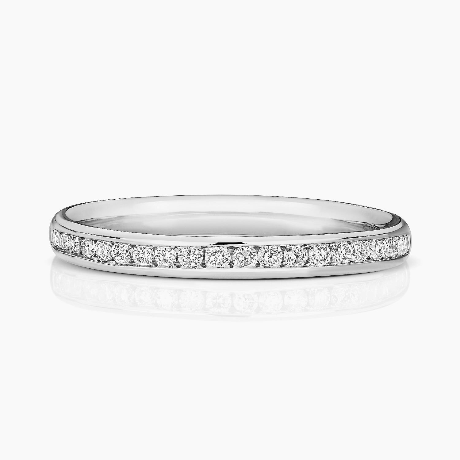9ct White Gold Diamond Half Eternity Wedding Ring -BARRETT JEWELLERY