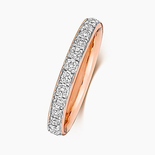 Elegant 9ct Rose Gold Diamond Half Eternity Wedding Ring -BARRETT JEWELLERY