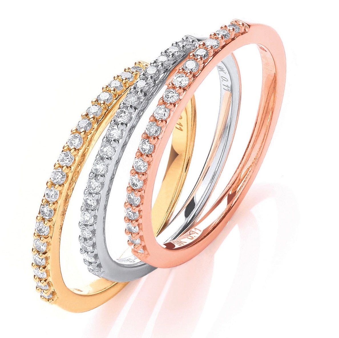 9ct Gold Half Eternity Diamond Ring Set - BARRETT JEWELLERY