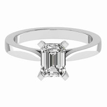 Platinum 950 Emerald Cut Diamond Solitaire Engagement Ring 0.40ct-BARRETT JEWELLERY