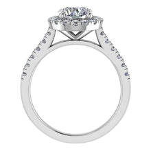 Platinum 950 Round Brilliant Cut Halo & Shoulder Set Diamond Ring 0.60ct - BARRETT JEWELLERY