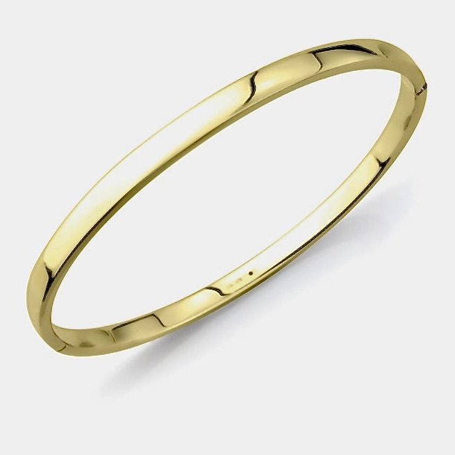 9ct Rectangle Gold Bangle -BARRETT JEWELLERY