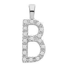 9ct White Gold Diamond Initial 0.10ct-BARRETT JEWLLERY