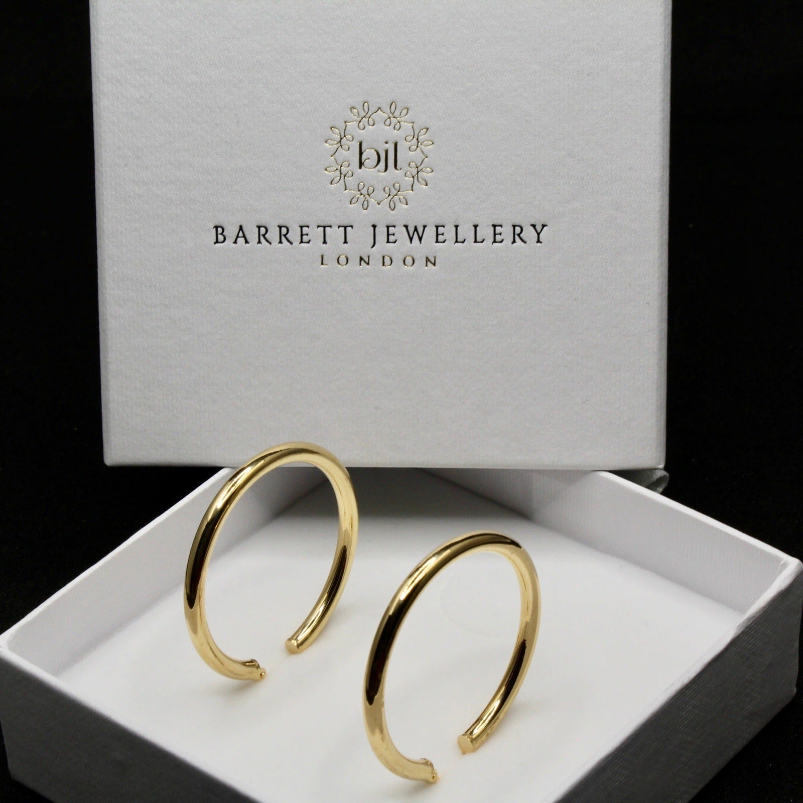9ct Gold Traditional Hoop Earrings 37mmx37mm- BARRETT JEWELLERY