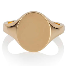 9ct Gold Large Oval Signet Ring- BARRETT JEWELLERY