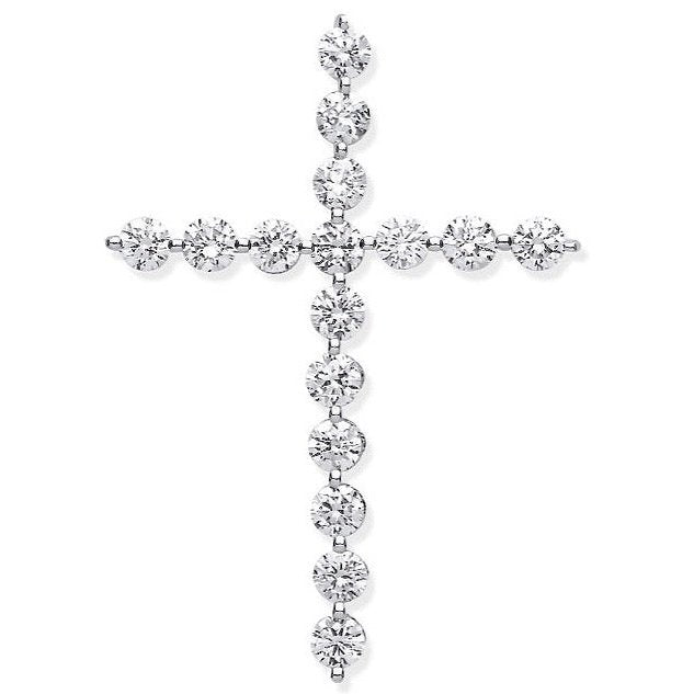 18ct White Gold Diamond Crucifix Pendant 0.75ct - BARRETT JEWELLERY