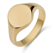 9ct Gold Small Oval Signet Ring- BARRETT JEWELLERY