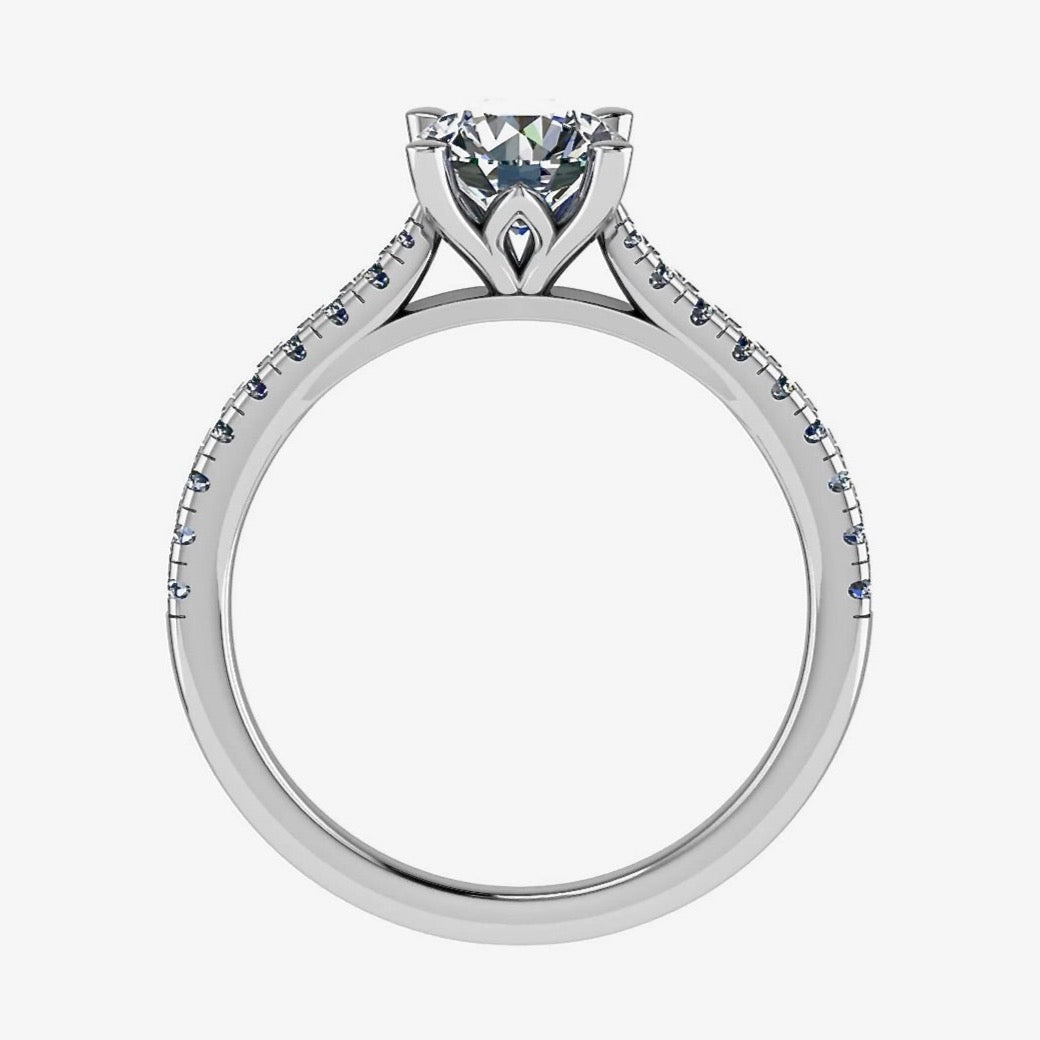 18ct White Gold Diamond Tulip Ring 0.50ct F/VSI Clarity -BARRETT JEWELLERY