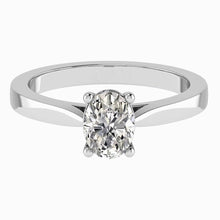 18ct White Gold Oval Diamond Solitaire Ring 0.30ct - BARRETT JEWELLERY