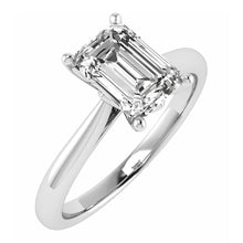 18ct White Gold Emerald Cut Diamond Engagement Ring 0.30ct - BARRETT JEWELLERY