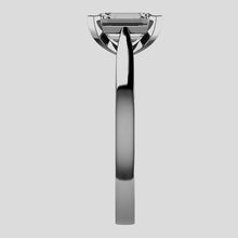 Platinum 950 Emerald Cut Diamond Solitaire Engagement Ring 0.40ct-BARRETT JEWELLERY