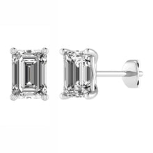18ct White Gold Emerald Cut Earrings 0.40ct - diamond - BARRETT JEWELLERY