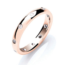 9ct Gold 0.20ctw 10st Brilliant Cut Diamond Set 3mm Court Wedding Band - BARRETT JEWELLERY