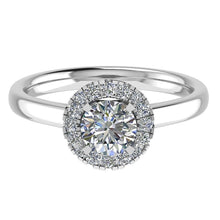18ct White Gold Brilliant Cut Halo Diamond Ring 0.50ct - BARRETT JEWELLERY