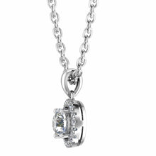 18ct White Gold Diamond Halo Pendant 0.30ct - BARRETT JEWELLERY