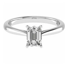 Platinum 950 Emerald Cut Diamond Engagement Ring 0.30ct - BARRETT JEWELLERY
