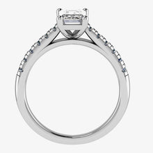 18ct White Gold Emerald Cut Diamond Engagement Ring 0.40ct - BARRETT JEWELLERY