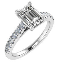 Platinum 950 Emerald Cut Diamond Engagement Ring 0.40ct - BARRETT JEWELLERY
