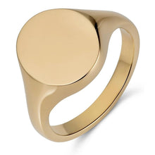 9ct Gold Large Oval Signet Ring- BARRETT JEWELLERY