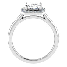 18ct White Gold Princess Cut Diamond Halo Ring 0.40ct - BARRETT JEWELLERY