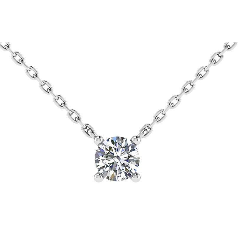 Platinum 950 Diamond Solitaire Pendant & Chain 0.20ct -BARRETT JEWELLERY