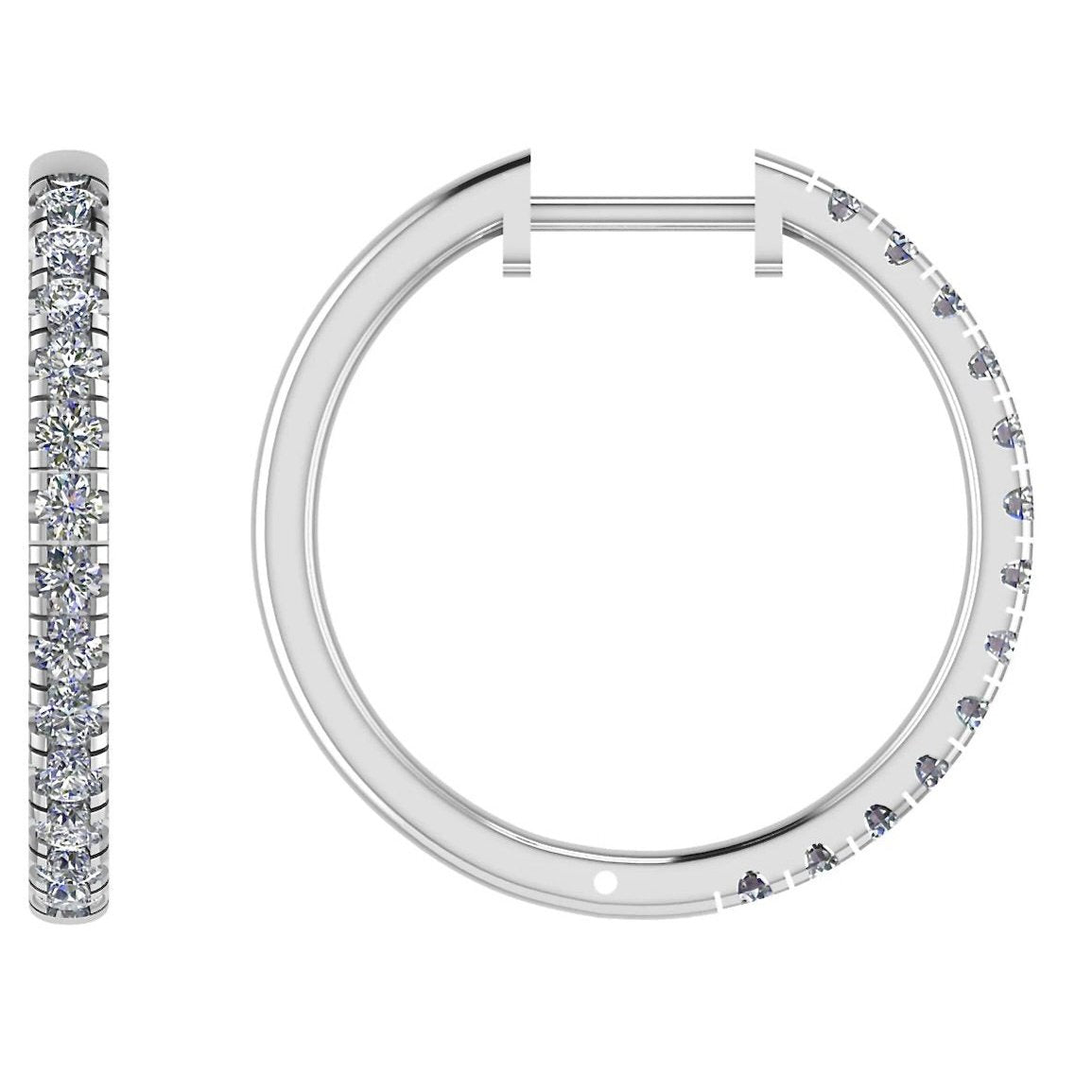 18ct White Gold Diamond Earring Huggies 0.50ct - BARRETT JEWELLERY