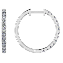 18ct White Gold Diamond Earring Huggies 0.50ct - BARRETT JEWELLERY