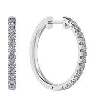 18ct White Gold Diamond Earring Huggies 0.50ct - BARRETT JEWELLERY