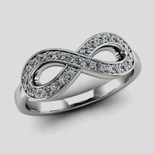 9ct White Gold Diamond Infinity Ring 0.15ct -BARRETT JEWELLERY