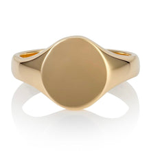 9ct Gold Small Oval Signet Ring- BARRETT JEWELLERY