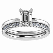 18ct White Gold Emerald Cut Diamond Solitaire Ring 0.35ct- BARRETT JEWELLERY
