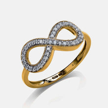 9ct Yellow Gold Diamond Infinity Ring 0.15ct -BARRETT JEWELLERY