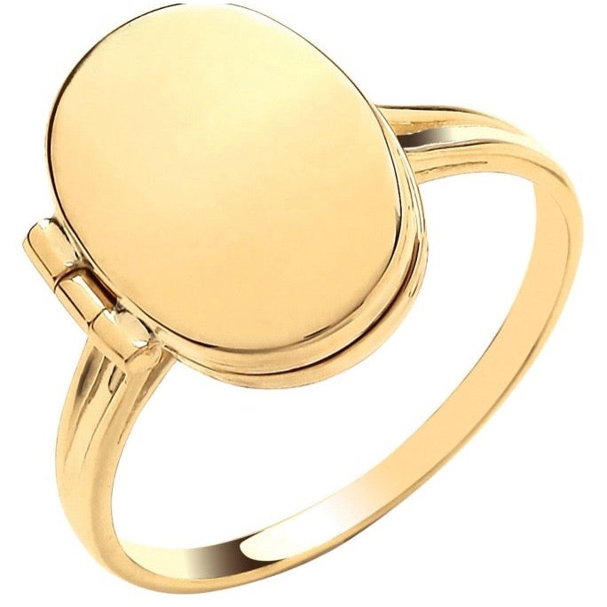 9ct Gold Oval Locket Keep safe Ring -BARRETT JEWELLERY
