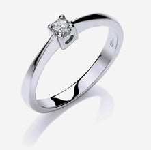 9ct White Gold Solitaire Diamond Ring 0.10ct-BARRETT JEWELLERY