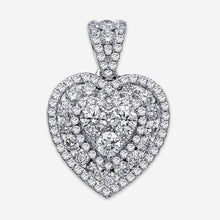 18ct White Gold Diamond Heart Shaped Pendant 1.35ct-BARRETT JEWELLERY