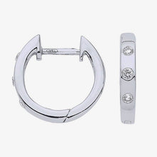 9ct White Gold Diamond Huggies 0.10ct - BARRETT JEWELLERY