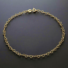 9ct yellow Gold Heart Anklet-BARRETT JEWELLERY