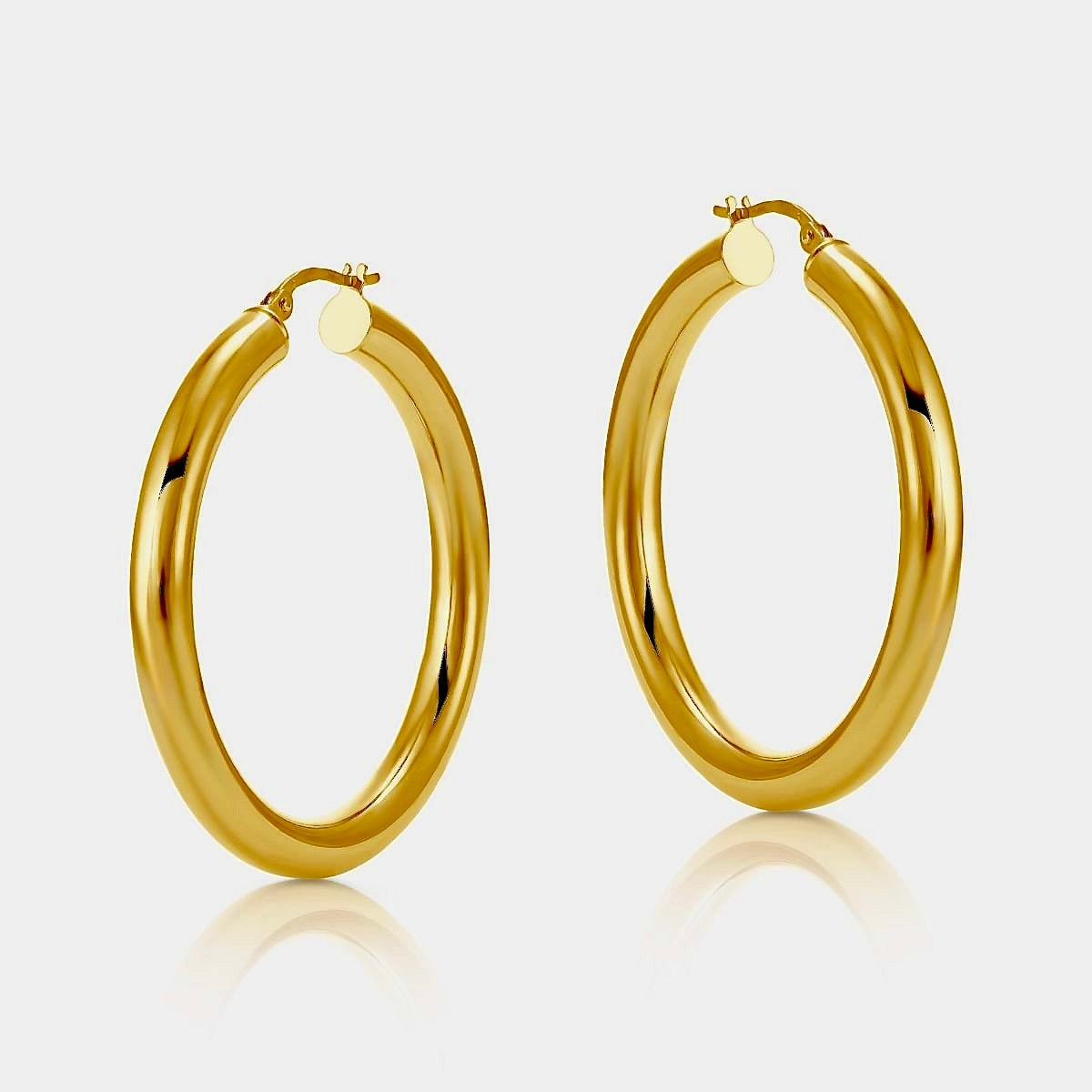 9ct Gold Traditional Hoop Earrings 37mmx37mm- BARRETT JEWELLERY