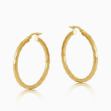 9ct Gold 37mm Twisted Hoop Earring- BARRETT JEWELLERY