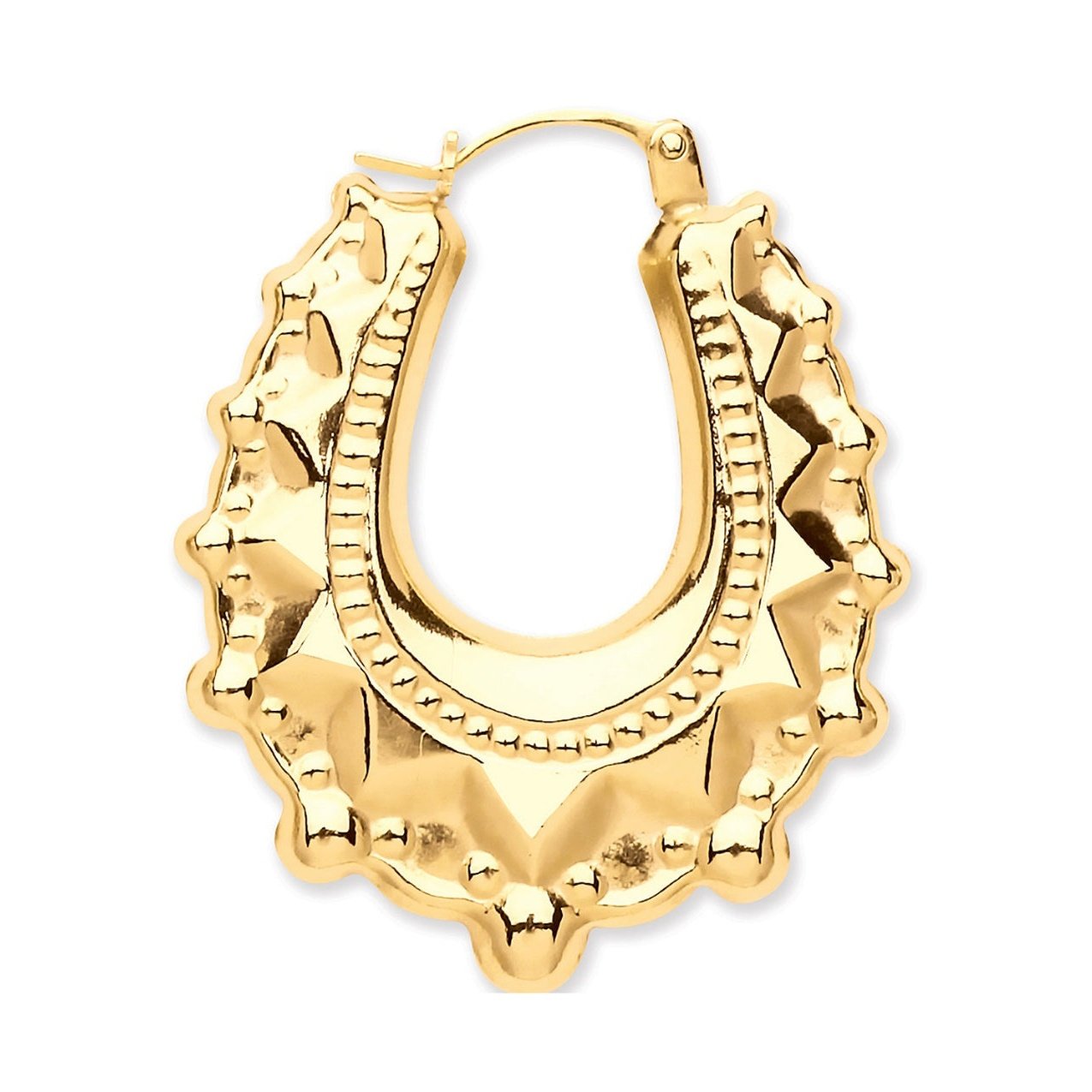 9ct Gold Womens Medium 30mm Creole Earring-BARRETT JEWELLERY